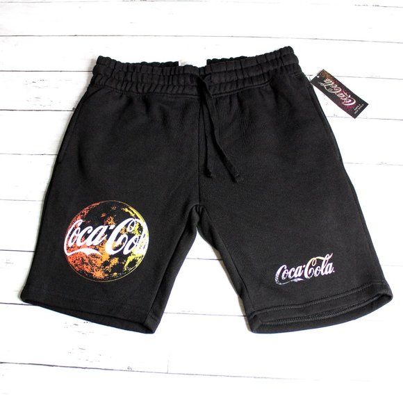 Pacsun Coca Cola Men's Black Athletic Sweat Shorts Size M Drawstring - Picture 2 of 5